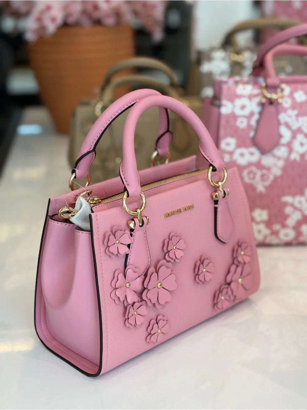 MICHAEL KORS  Marilyn Small Floral Embellished Satchel